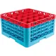 Кассета для бокалов 25 ячеек max=90*90,Hmax=241мм полипроп. ,H=26,7,L=50,B=50см красный,голуб., изображение 2