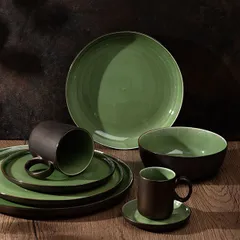 Салатник «Сейдж» фарфор 0,75л D=170,H=55мм зелен.,бронз., изображение 2