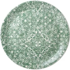 Plate “Ink” small  porcelain  D=30, H=2cm  green, white