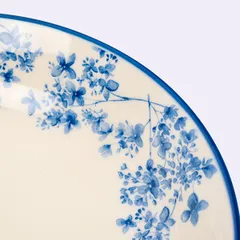 Тарелка глубокая «Фиори» фарфор D=179,H=36мм слон.кость,синий, изображение 3