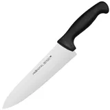 Нож поварской «Проотель» сталь нерж.,пластик ,L=340/200,B=45мм черный,металлич.