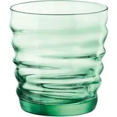 Old fashion "Rifless" glass 300ml D=82,H=88mm green.