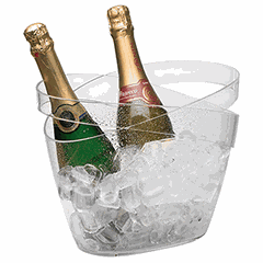 Ведро для шампанского пластик 5л ,H=23,5,L=30,5,B=22,5см прозр.
