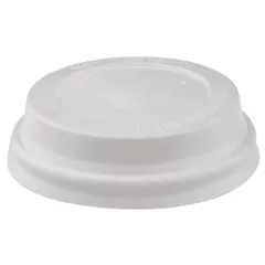 Крышка для стакана одноразовая с питейником[100шт] пластик D=62,H=20мм белый,матовый