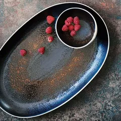 Блюдо для подачи «Эстиа» фарфор ,L=41,5,B=27см коричнев.,белый, изображение 2