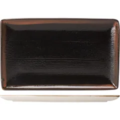 Dish “Koto” rectangular  porcelain , L=33, B=19 cm  black, brown.