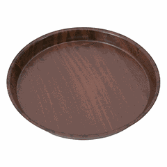 Round tray with plastic coating  wood  D=330, H=35mm  dark wood