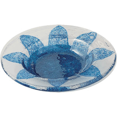 Подсвечник «Флауэ» стекло D=80/45,H=12мм синий,прозр.