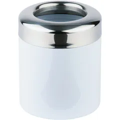 Garbage bin, tabletop  stainless steel  2.7 l  D=12, H=14.5, L=12.5, B=12.5 cm  white, metal.