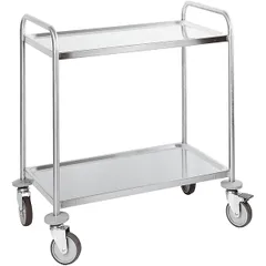 Serving trolley, 2 tiers  stainless steel , H=93.5, L=100, B=50cm