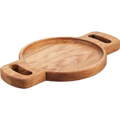 Serving board with handles  oak  D=20cm  St. tree