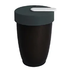 Кружка с двойной стенкой фарфор,силикон 250мл D=8,H=11см тем.корич.,черный