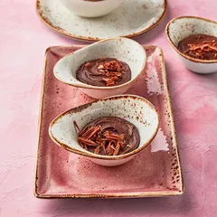 Блюдо «Крафт Распберри» прямоугольное фарфор ,H=24,L=270,B=168мм розов.,коричнев., изображение 4