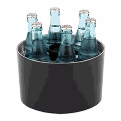 Capacity for cooling bottles (6 bottles + opener)  plastic, stainless steel  D=230/67, H=140mm  black