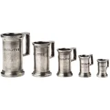 Set of measuring mugs (10, 20, 50, 100, 200 ml) [5 pcs]  tin  silver.