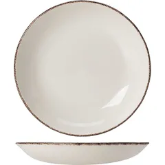 Salad bowl “Brown Dapple”  porcelain  1.75 l  D=29 cm  white, brown.