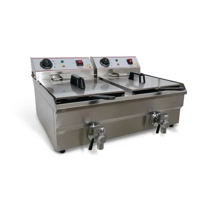 Фритюрница CP-EF10DL (10л+10л) сталь нерж. ,H=32,L=59,B=52,5см 6Квт