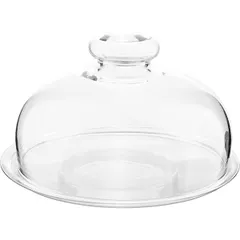 Поднос фуршетный для сыра с крышкой стекло D=17,5/20,H=11,5см прозр., изображение 2