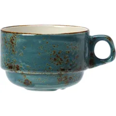 Tea cup “Kraft Blue”  porcelain  285 ml  D=90, H=65mm  blue, cinnamon