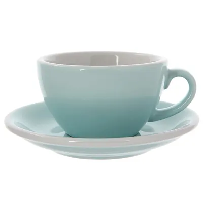 Кофейная пара «Эгг» фарфор 250мл D=95/145,H=55,L=115мм св. голуб.
