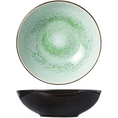 Salad bowl ceramics D=200,H=62mm green,black