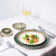 Тарелка «Астера» керамика D=274,H=35мм серый,серо-голуб., изображение 3