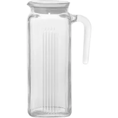 Кувшин «Фриго» с крышкой стекло 1л D=97,H=181,L=125мм прозр.,белый