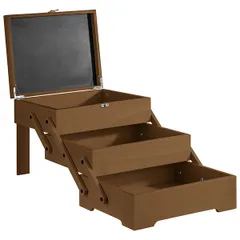 Стенд буфетный «Севинг Баскет» GN 1/2 раздвижной с крышкой (3 яруса) дуб ,H=53,5,L=70,5,B=37см тем.д, изображение 2