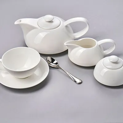 Чашка чайная «Классик Вайт» кост.фарф. 170мл ,H=54мм белый, изображение 3
