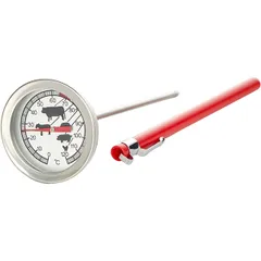 Meat thermometer (0+120C)  steel, plastic  D=52, L=165/145mm  metallic, red