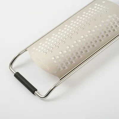 Терка с ручкой сталь нерж.,пластик ,L=315/138,B=65мм металлич.,черный, изображение 3