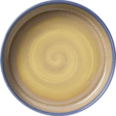 Тарелка «Аврора Революшн Блустоун» с бортом фарфор 1,2л D=205,H=55мм бежев.,синий, изображение 2