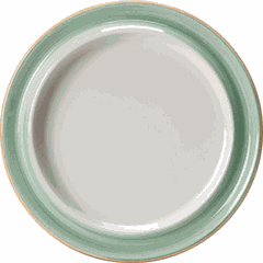 Plate “Freedom Rio Green” small  porcelain  D=25.8 cm  white, green.