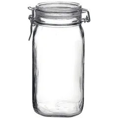 Square jar with lid “Fido”  glass  1.65 l , H=22, L=10.6, B=10.6 cm  clear.