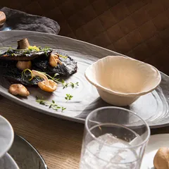 Блюдо «Скейп Грей» фарфор ,H=45,L=375,B=250мм серый, изображение 3