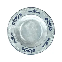 Тарелка глубокая «В.Виена Флауэрс» фарфор 300мл D=230,H=35мм серый,синий
