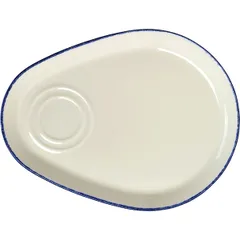 Блюдо «Блю Дэппл» комби фарфор ,L=28,B=21см белый,синий
