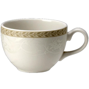 Чашка чайная «Антуанетт» фарфор 340мл D=10,H=7см белый,олив., Объем по данным поставщика (мл): 340