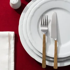 Вилка столовая «Концепт №9» сталь нерж. ,L=21см золотой,серебрист., изображение 2