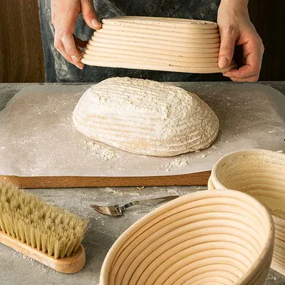 Щетка для муки с шелковой щетиной дерево ,L=32/21,B=5см св. дерево, изображение 3