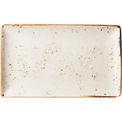 Блюдо «Крафт Вайт» прямоугольное фарфор ,H=24,L=270,B=168мм белый,коричнев.