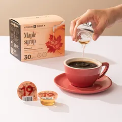 Сироп «Кленовый» ароматизированный порционный Pinch&Drop[30шт] картон 15мл ,H=12,L=15,5,B=10см, изображение 3