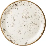 Тарелка «Крафт Вайт» мелкая фарфор D=25,H=2см белый,коричнев.