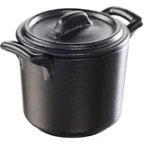 Горшок для запекания с крышкой фарфор 50мл черный