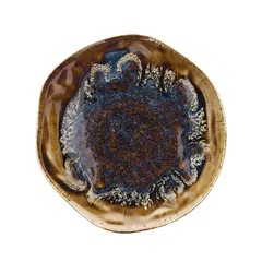 Блюдо «Риф Ойстер» фарфор D=33,H=3см янтарн.,синий