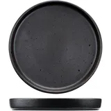Тарелка «Оникс» с бортом керамика D=20см черный