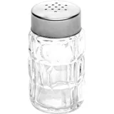 Солонка «Фасетте» стекло,металл 35мл D=35,H=65мм прозр.,металлич.