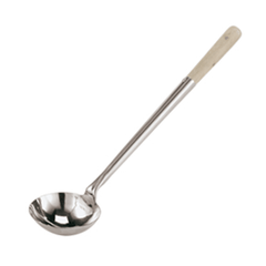 Ladle  stainless steel, wood  D=11.8 cm  metallic, beige.