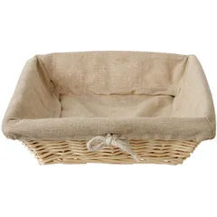 Wicker basket for bread with willow cover  wood , H=9, L=25, B=25cm  St. tree