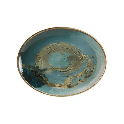 Блюдо сервировочное «Футура» овальное фарфор ,L=31,B=24см серый